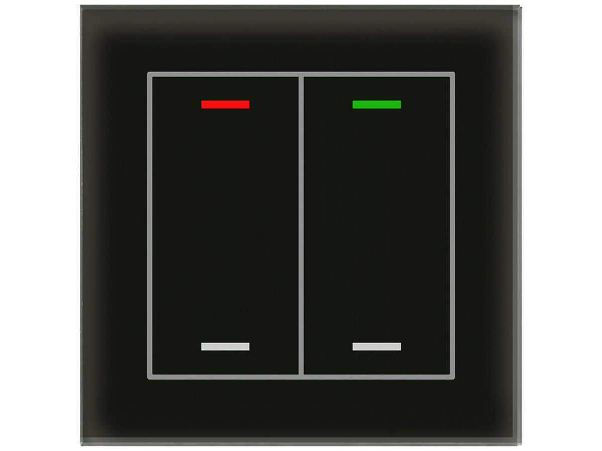 UP-Taster KNX RGBW MDT BE-GTL20S.01S 2T/4B Glas schwarz "neutral"