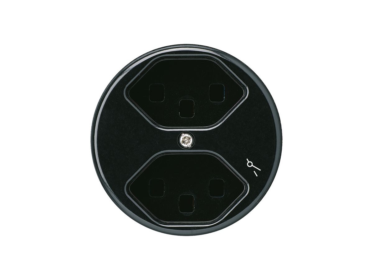 Steckdose Hager basico 2×Typ 23 1×S A schwarz