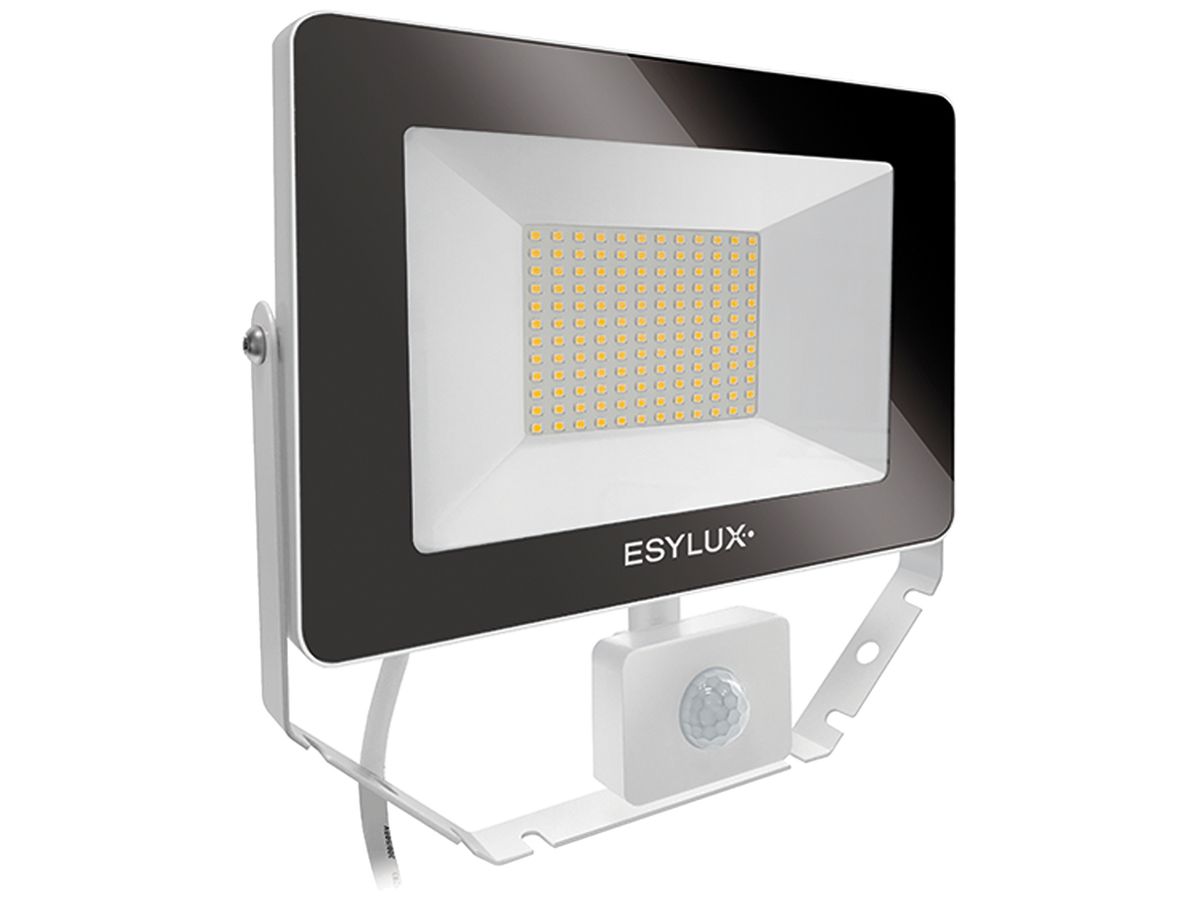 LED-Strahler ESYLUX AFL BASIC, 50W 3000K 5000lm 240×60×230mm IP65, weiss
