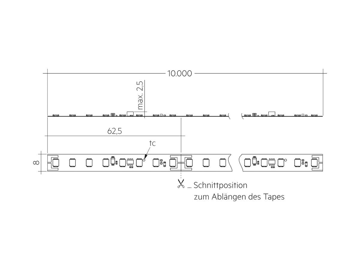 LED-Lichtband Tridonic LLE FLEX 45…51V 11W 1320lm 4000K 120° 10m