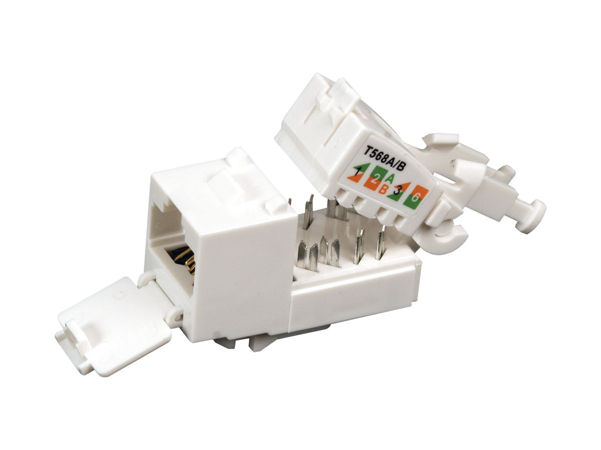 Einsatz ITplus6 RJ45/u Kat.6A 10G mit Staubschutz weiss