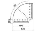 Bogen BET RB 90° 60×500mm Edelstahl A2 blank
