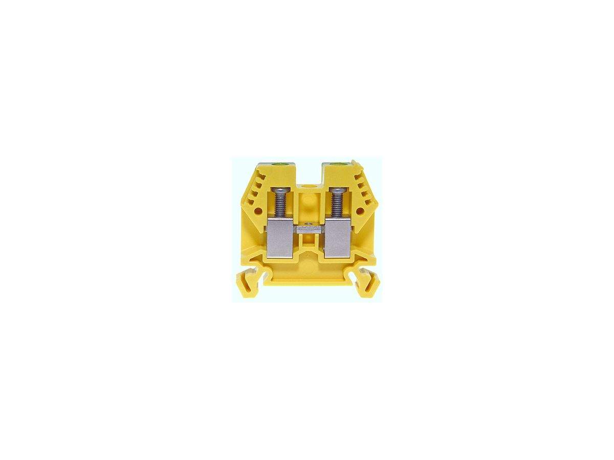 Durchgangs-Reihenklemme Woertz 4…10mm² 57A 1000V Schraubansch.2×1 TH35 grün/gelb