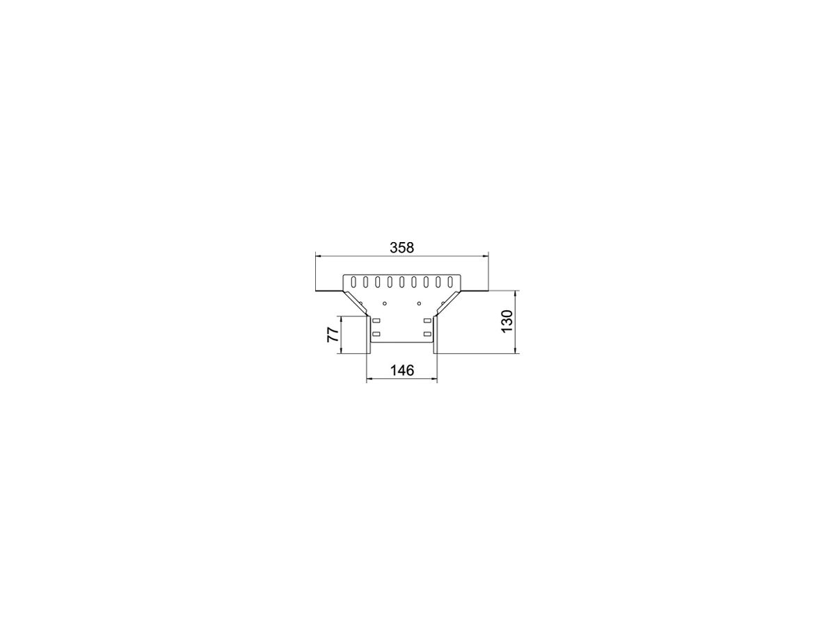 T-Abgang BET RAA 60×150mm Edelstahl A4 blank