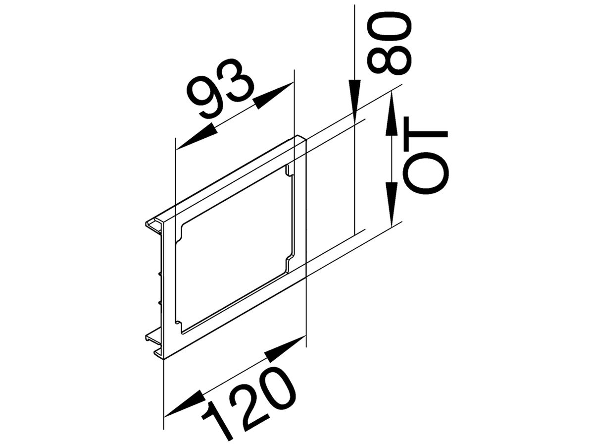 Blende CEE tehalit R8112 lichtgrau PVC hart für BR 70/85170