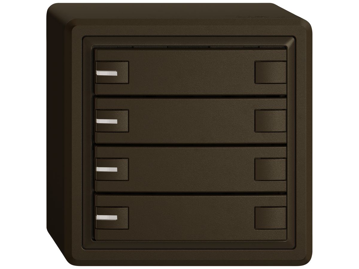 AP-KNX-Taster RGB EDIZIO.liv SNAPFIX® Temperaturfüh.RGB-LED 4×T 2-Tbed.br