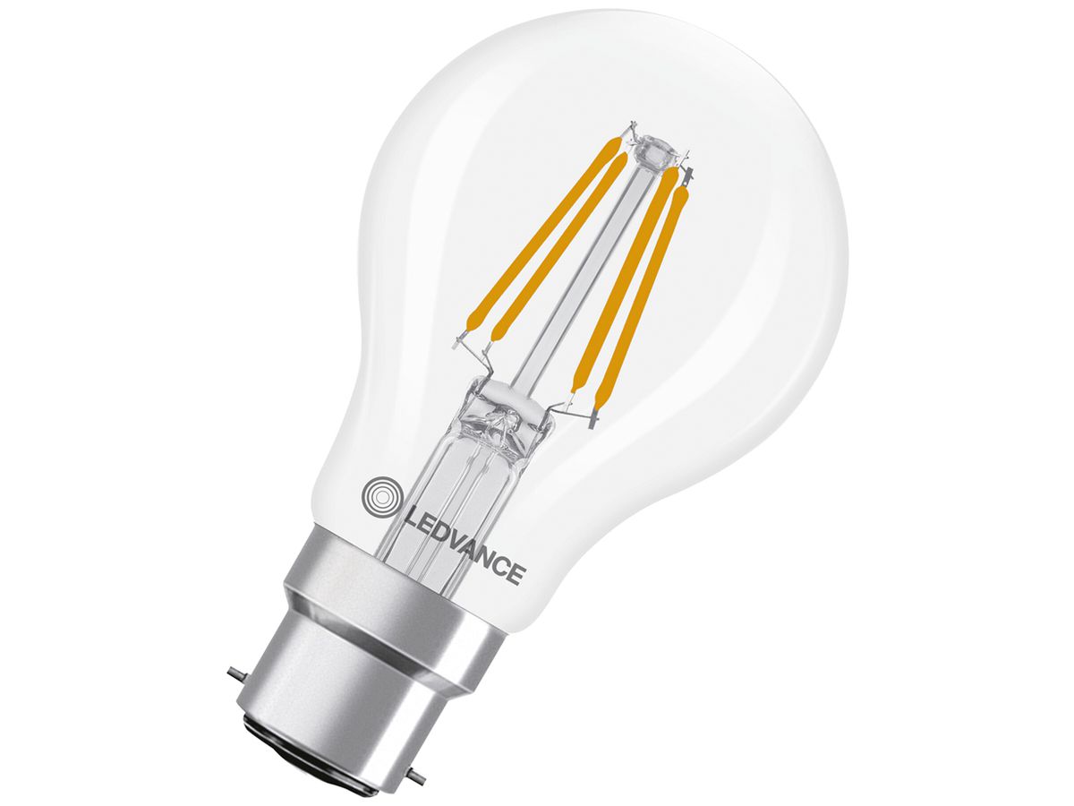 LED-Lampe LEDVANCE CLASSIC A B22d 3.4W 470lm 827 Typ A klar Ø60×104mm