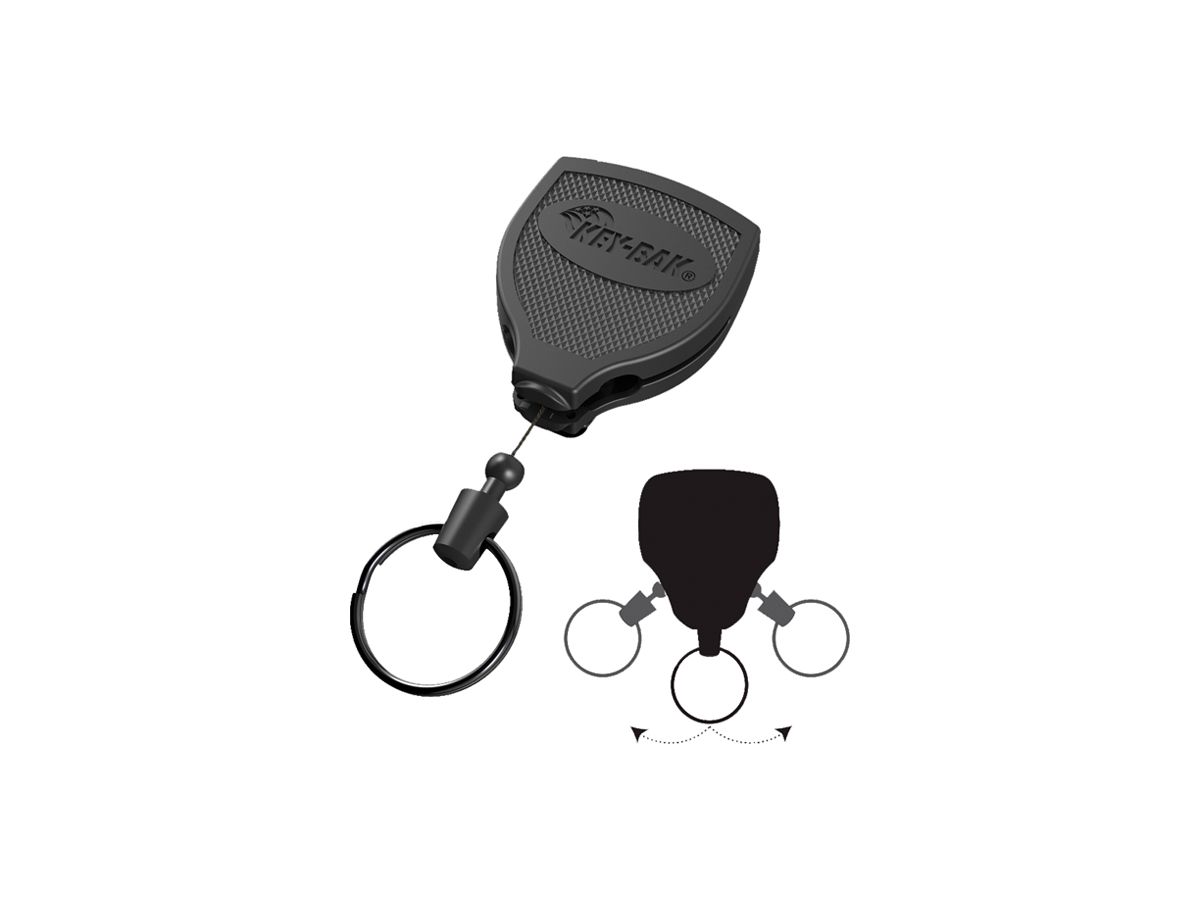 Roll-Schlüsselanhänger Key-Bak KB SUPER 48 PLUS 120cm Unisex Kunststoff schwarz