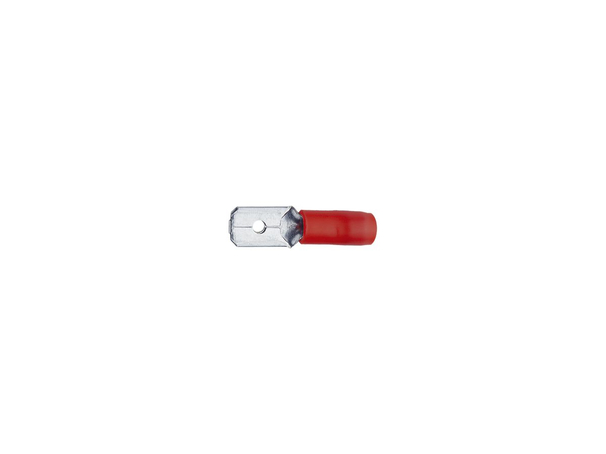 Flachstecker isoliert Ferratec 6.3×0.8/0.5…1mm² rot Messing verzinnt