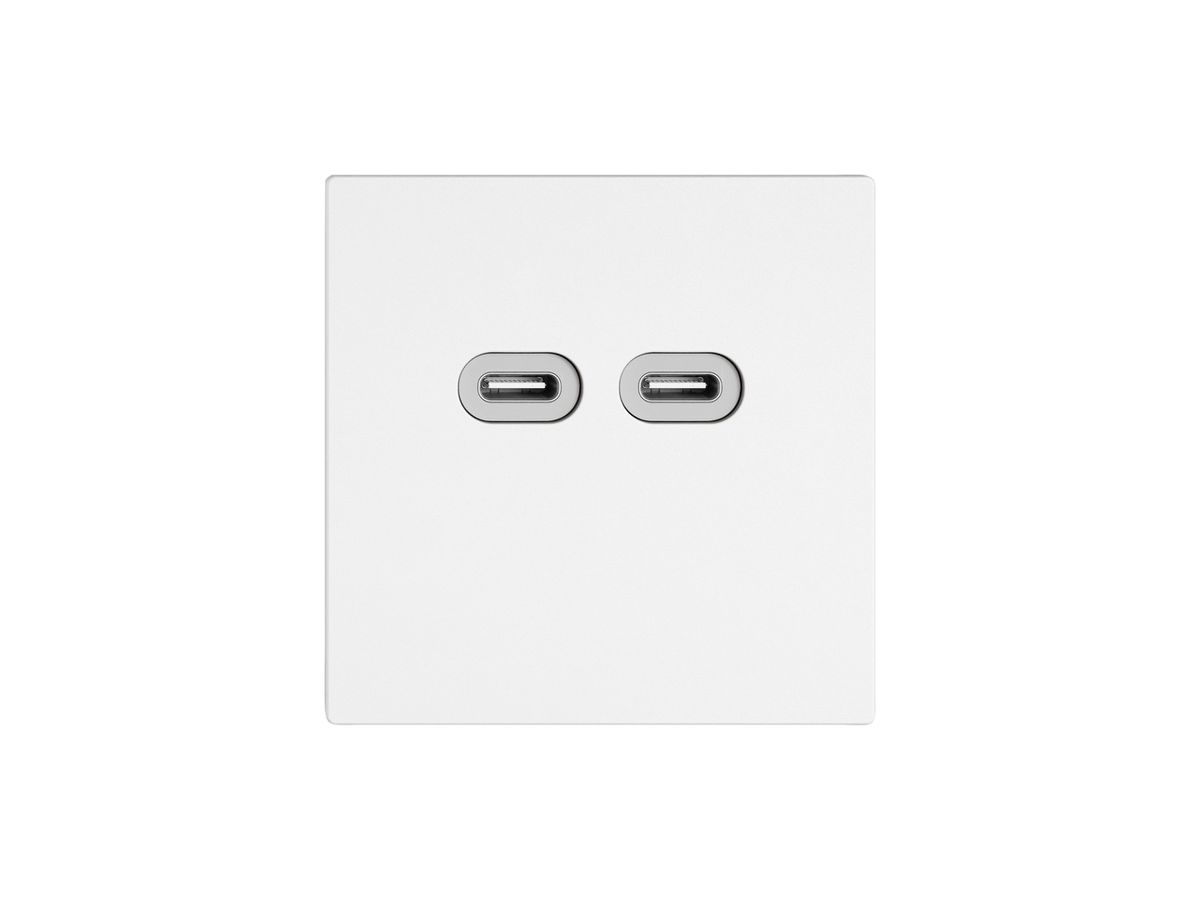 USB-Ladesteckdose EDIZIO.liv SNAPFIX® 230VAC 18W 2×USB Typ C ws