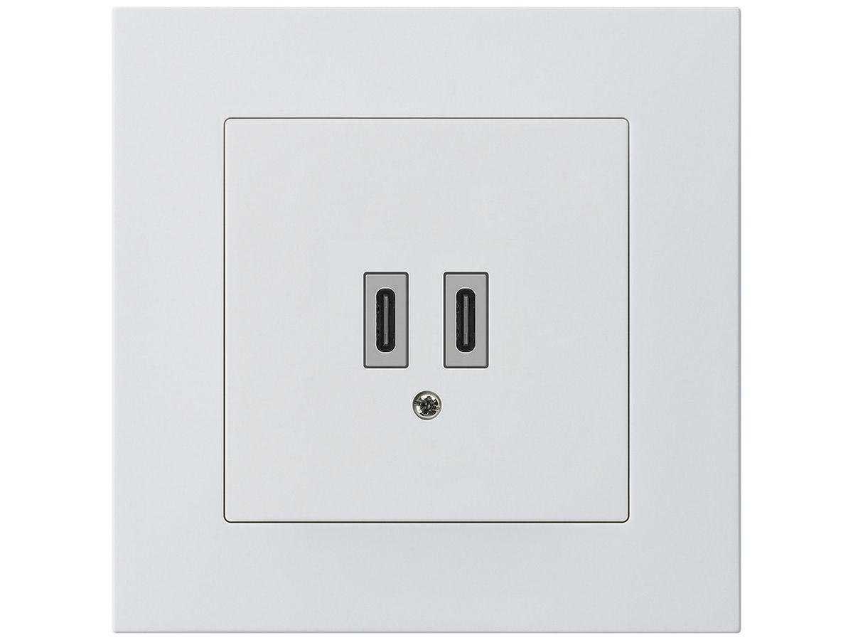 UP-USB-Ladesteckdose Hager kallysto.pro C-C 20W 5V 94×94mm weiss