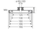 Befestigungsset Hensel für Kabelabzweigkasten DK25.. X, 60…150mm