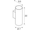 Wandleuchte SLV ASTO TUBE GU10 2×10W Ø70×200mm schwarz