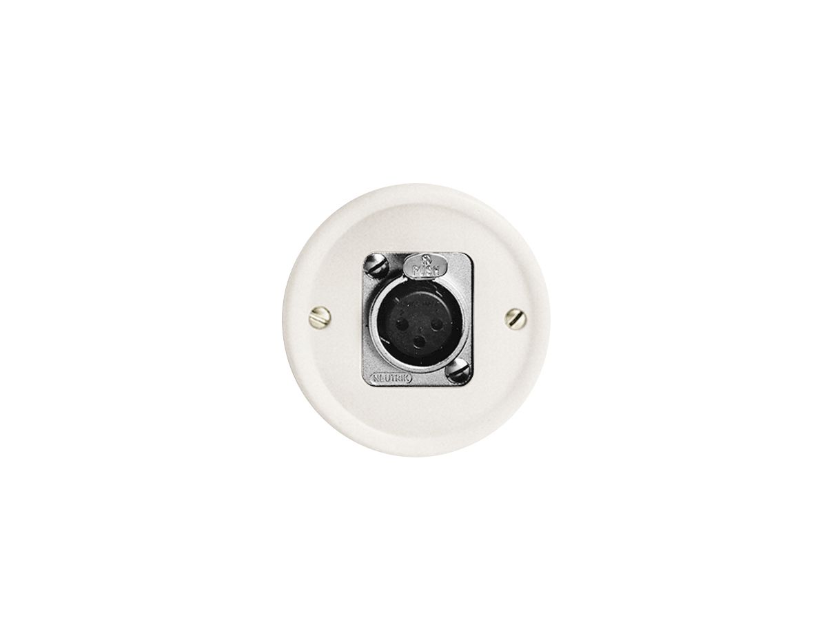 UP-Anschlussdose FH XLR 3L P mit Steckdoseneinsastz weiss