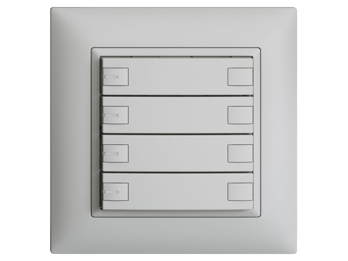 UP-KNX-Taster RGB EDUE FMI, 250mW, m.RGB-LED, 4×Taste, 2×Tastenb., hgu