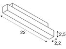 LED-Spot SLV IN-LINE 22 7.3W 680lm 940 95° DALI 48V AD 220×22mm schwarz