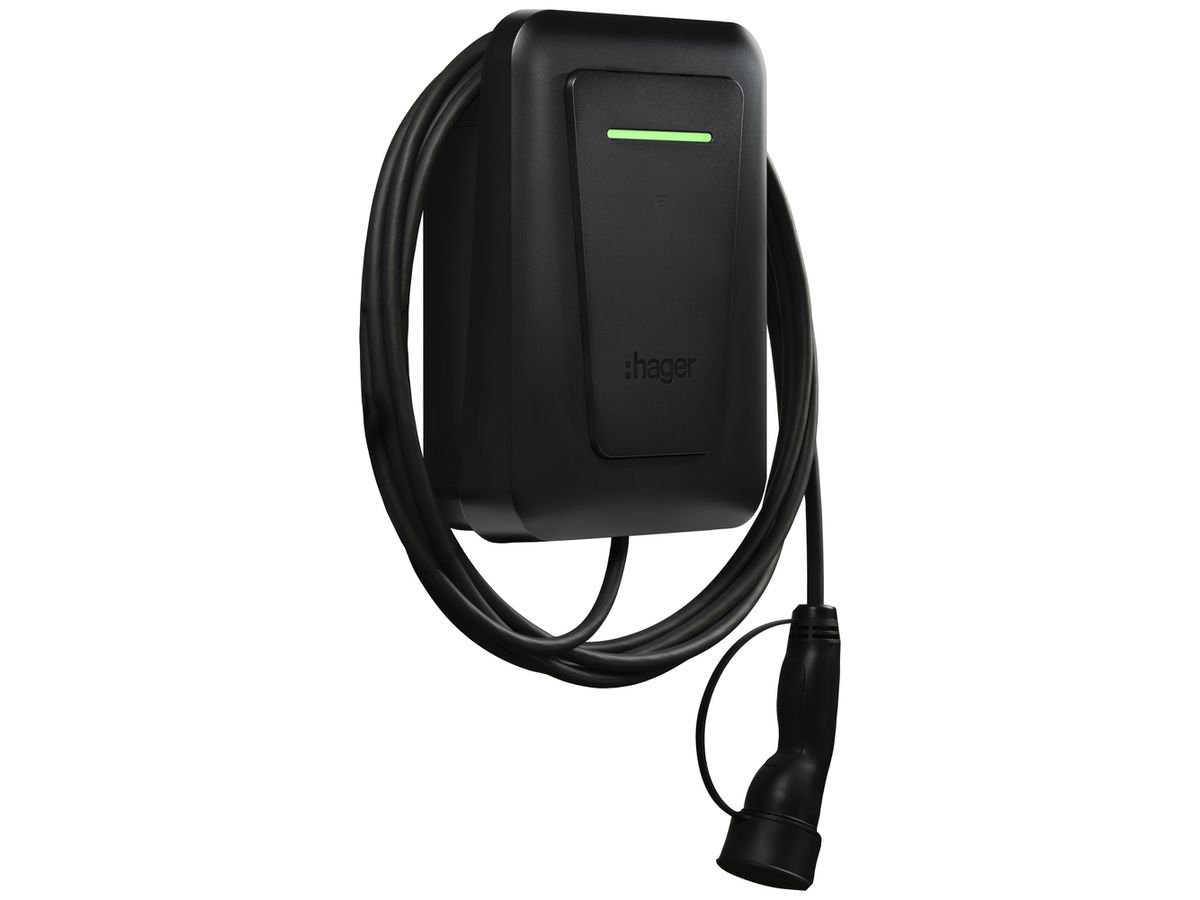 Ladestation Hager witty pro 3-phasig 22kW 250×370×150mm mit Kabel