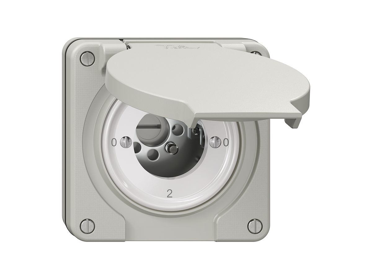 NUP-Drehschalter NEVO, 2/3L, ohne Zylinder, KS, 0-1-0-2, lichtgrau