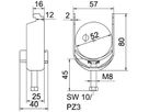 Schnellverleger BET 2056 N-Fuss Kunststoff 46…52mm 1×Kabel Stahl tfZn