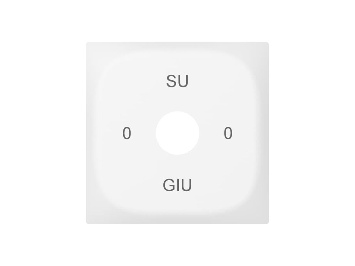 Frontplatte SIDUS zu Schl.-sch. Gravur 0-Su-0-Giu weiss