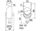 Schnellverleger BET 2056 H-Fuss Kunststoff 22…28mm 1×Kabel Aluminium