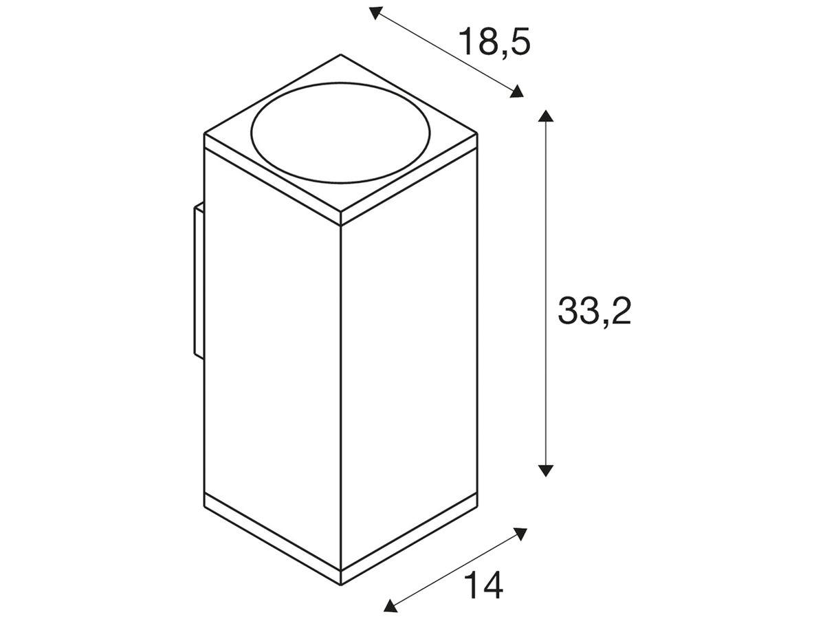 LED-Wandleuchte SLV ENOLA SQUARE UP/DOWN L 53W 6000lm 3000/4000K IP65 anthrazit