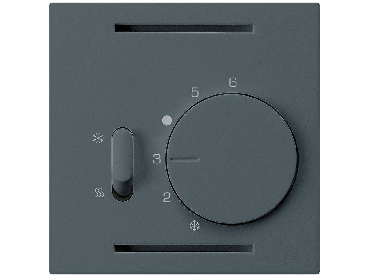 Thermostat Hager kallysto A, mit Schalter Heizen/Kühlen, anthrazit