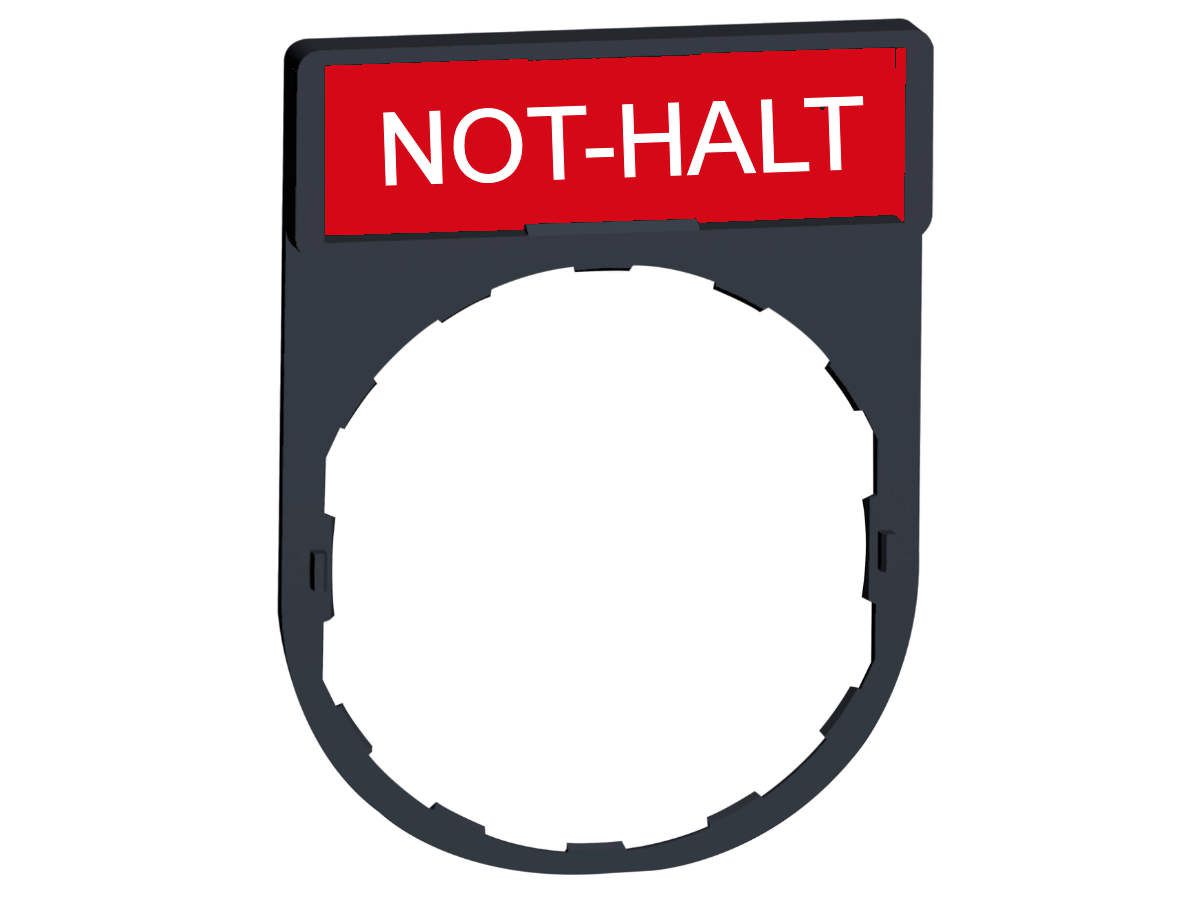 Schildträger mit Schild "NOT-HALT"