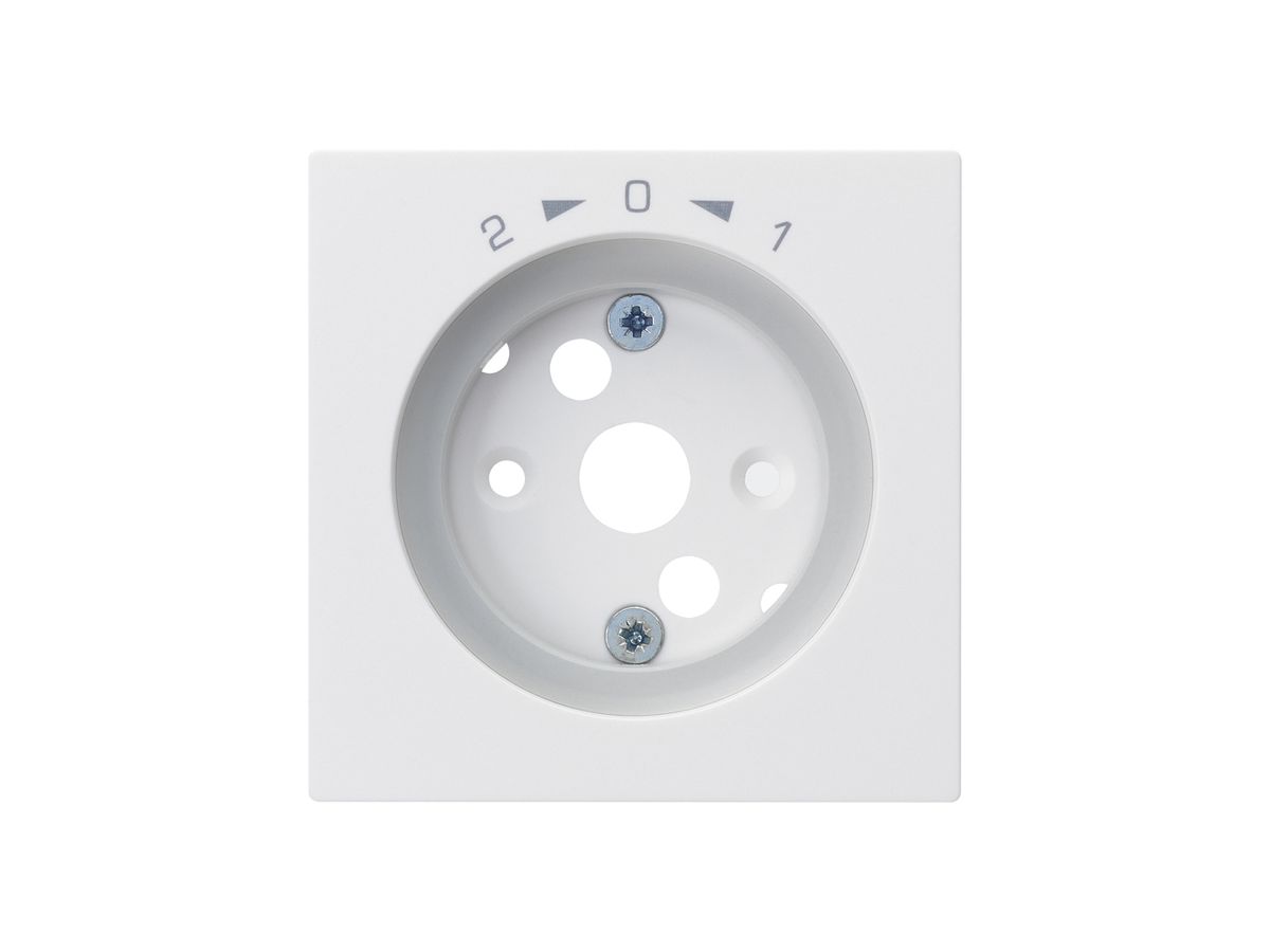 Frontplatte kallysto 1->0<-2 60×60mm für SchwenkTaster weiss