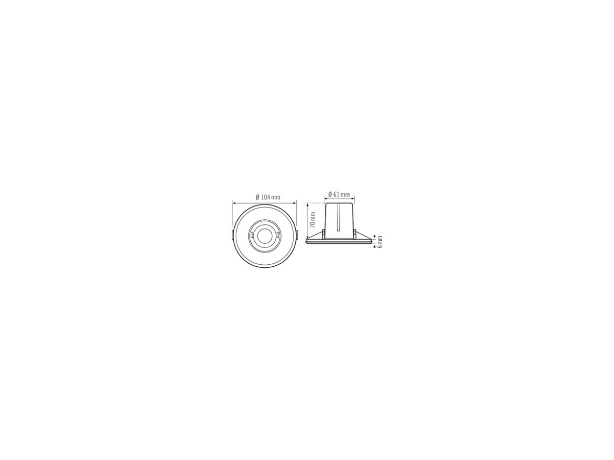 UP-Präsenzmelder KNX ESYLUX PD-FLAT 360i/8 LARGE ROUND FM, weiss