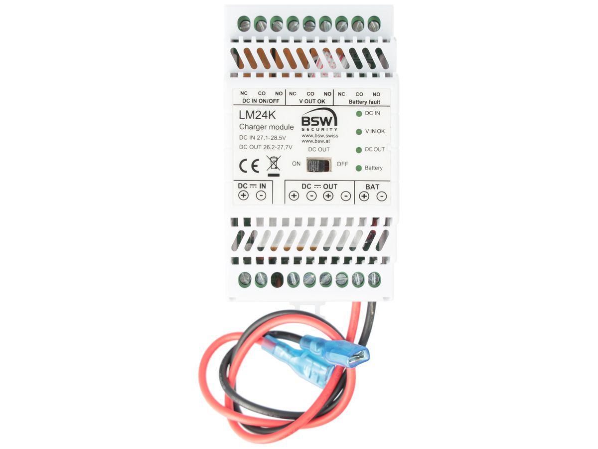 REG-Ladegerät BSW LM24K, 24VDC 100W/0.8A (max. 7Ah), 3×Überwachungskontakt, 3TE