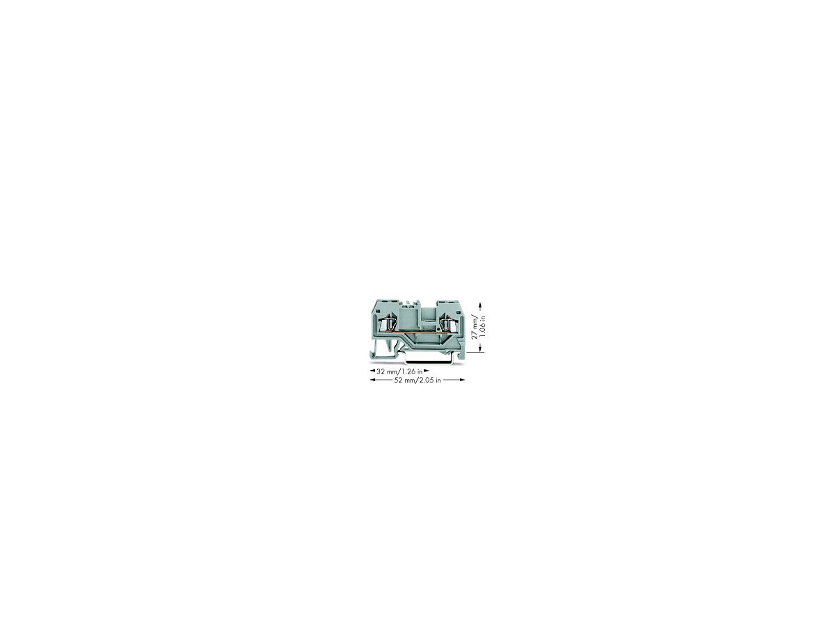 Klemme 2-Leiter WAGO 1.5mm² grau