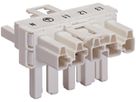 T-Verteiler WAGO 5L Stecker/2×Buchse weiss