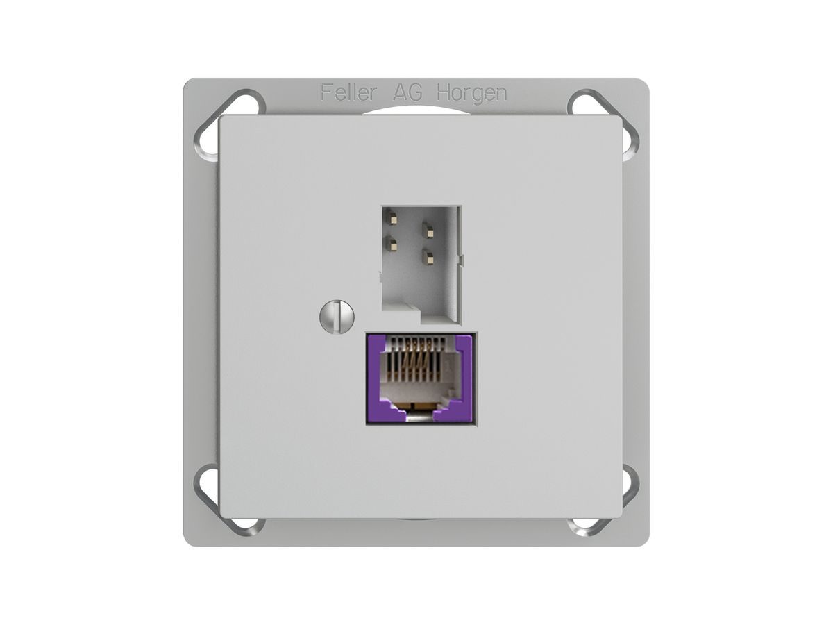 EB-Dose T+T 6P/1×RJ45 DSL-Breitband EDIZIOdue hellgrau