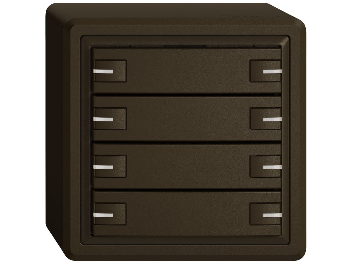 AP-KNX-Taster RGB EDIZIO.liv SNAPFIX® Temperaturfüh.RGB-LED 8×T 1-Tbed.br