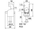 Schnellverleger BET 2056 U-Fuss Kunststoff 12…16mm 1×Kabel Aluminium