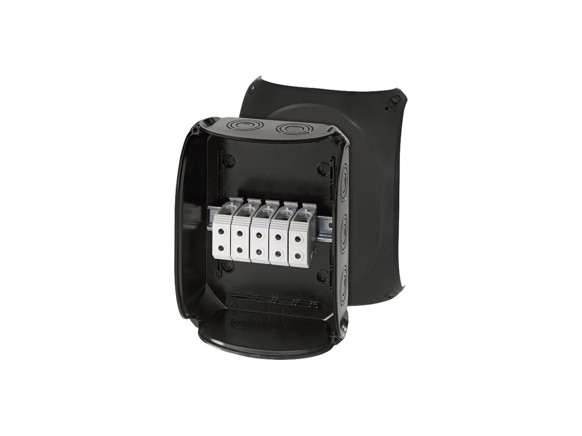 AP-Abzweigdose Hensel KF B mit Klemmen 5×35mm² schwarz