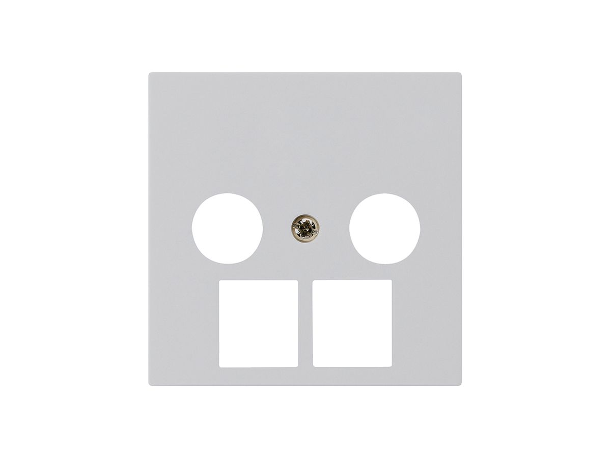 Frontplatte kallysto 2×koaxial/2×RJ45 hellgrau