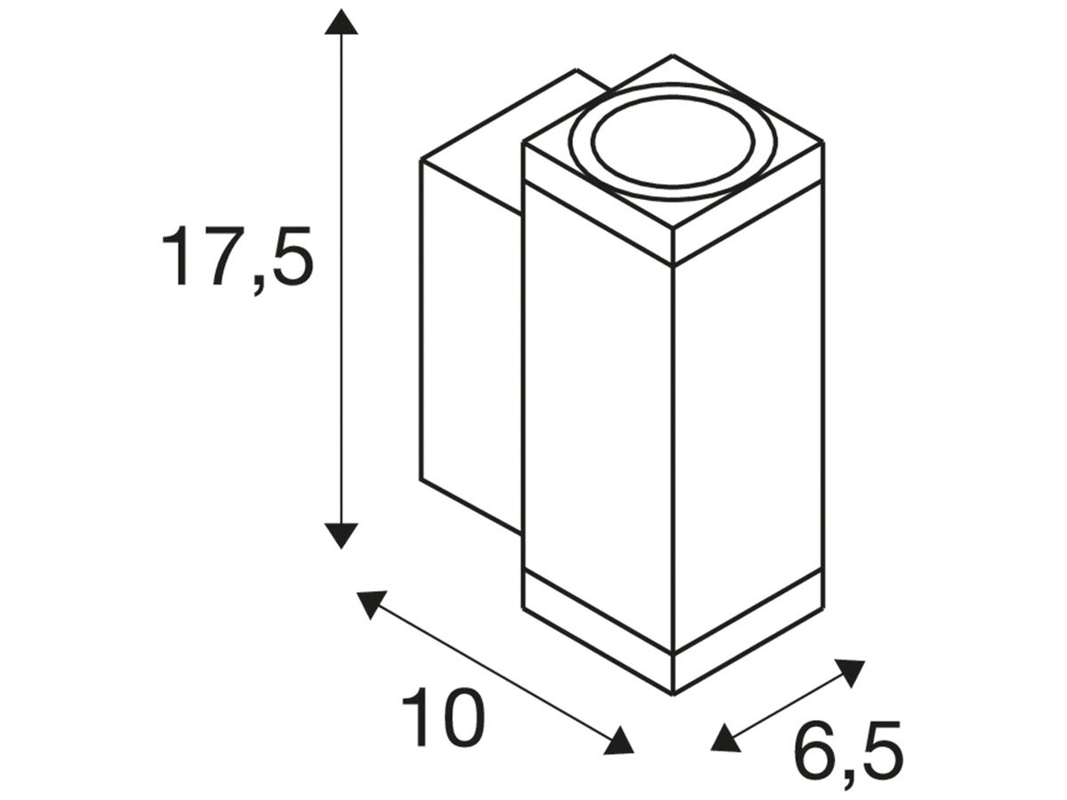 LED-Wandleuchte SLV THEO PRO S 12W 1200lm 2700K IP65 direkt/indirekt anthrazit