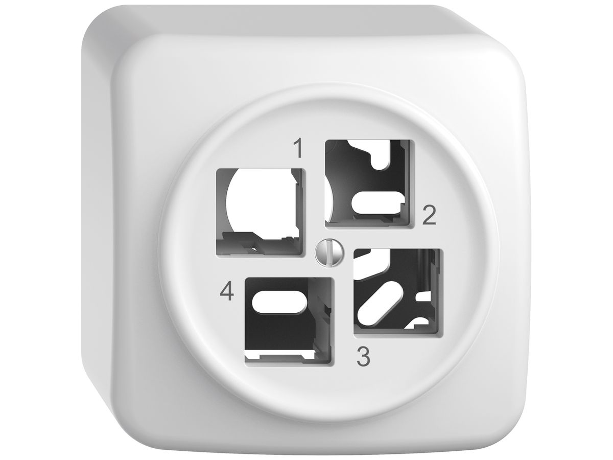 AP-Montageset STANDARDdue EASYNET S-One SNAPFIX® gerade für 4×RJ45 ws