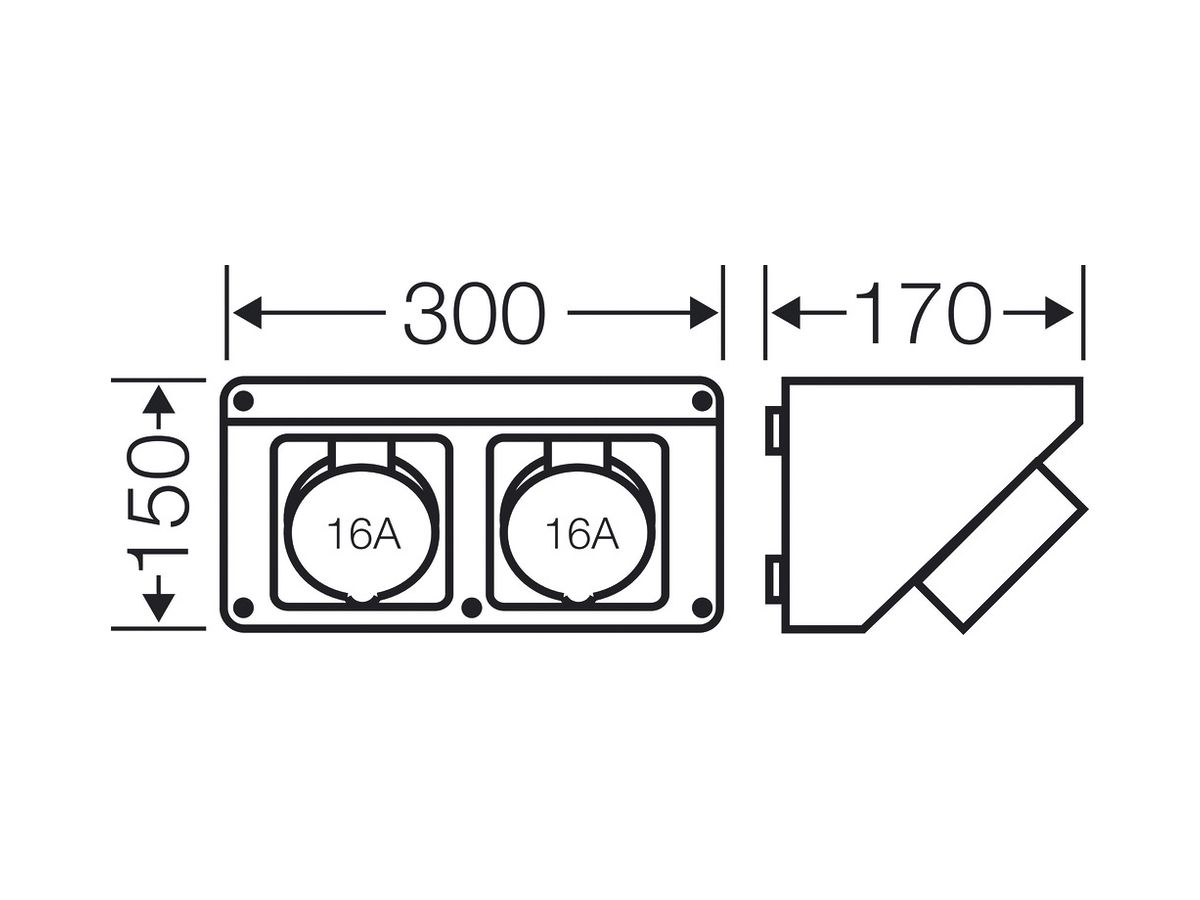 Connection Box Hensel Mi, 2×CEE 16A, 5 P, 400V, 6h