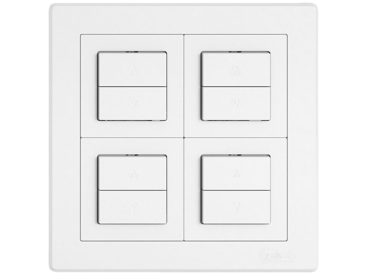 UP-Kombination EDIZIO.liv SNAPFIX® 2×2 156×156mm 4×Storenschalter 1-Kanal weiss