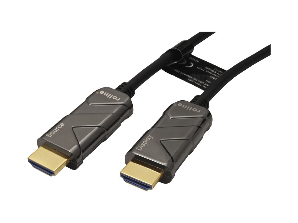 HDMI-Kabel ROLINE 8K@60Hz (HDMI 2.1) AOC HDR 3D Ethernet schwarz 15m