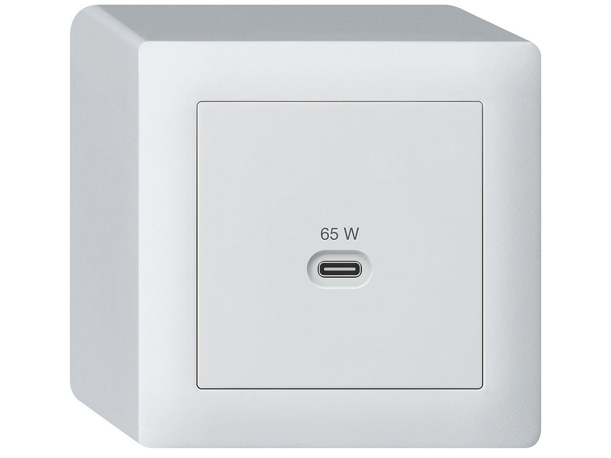 AP-USB-Ladesteckdose Hager kallysto Typ C 65W 3250mA weiss
