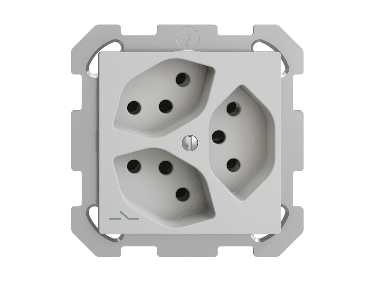 UP-Steckdose EDIZIOdue 3×T13 1×S hellgrau