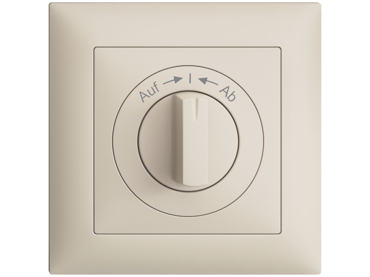 Frontset EDIZIOdue Auf->I<-Ab 88×88mm crema, für Drehschalter
