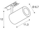 Strahler SLV ENOLA B TRACK GU10 50W 1-Phasen-Adapter Ø67mm weiss