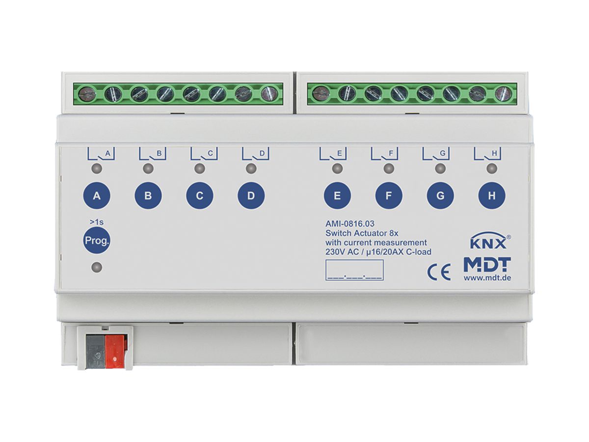 REG-Schaltaktor KNX MDT AMI-0816.03 8-Kan 16A 230VAC 8TE