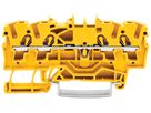 Durchgangs-Reihenklemme WAGO TOPJOB S 2.5mm² 24A 800V Push-in 4×1 TH35 gelb