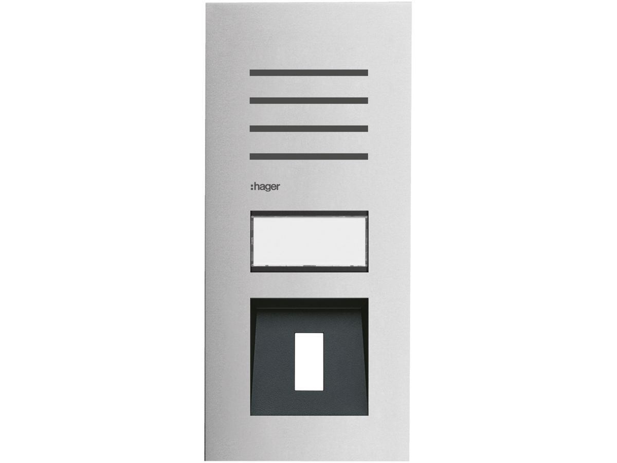 Aussenstation Audio Hager elcom.one 1 Wohnung, für Fingerprintleser Edelstahl